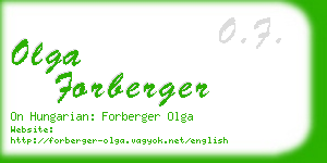 olga forberger business card